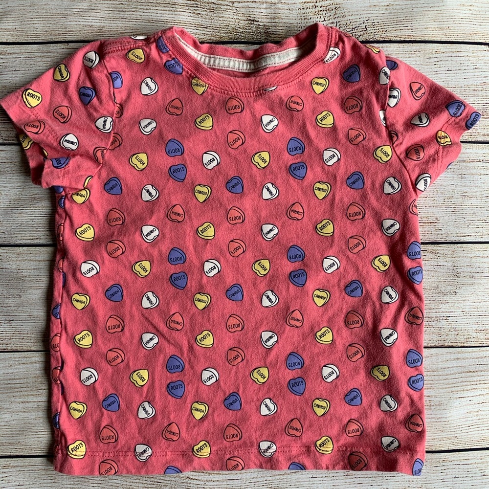 ROOTS KIDS | Candy Heart Roots Canada Pink T-Shirt